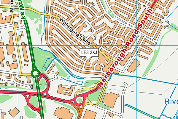 LE3 2XJ map - OS VectorMap District (Ordnance Survey)