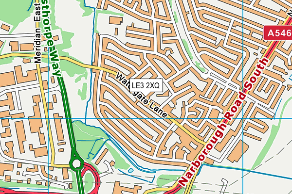 LE3 2XQ map - OS VectorMap District (Ordnance Survey)
