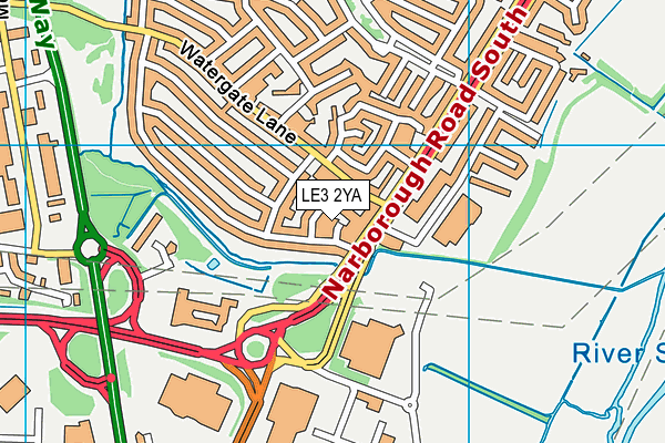 LE3 2YA map - OS VectorMap District (Ordnance Survey)