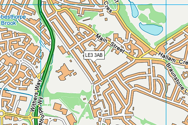 Shakespeare Park map (LE3 3AB) - OS VectorMap District (Ordnance Survey)