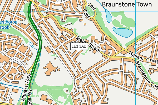 LE3 3AD map - OS VectorMap District (Ordnance Survey)