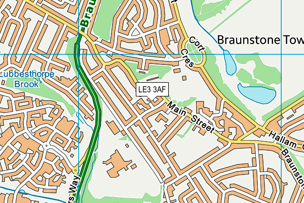 LE3 3AF map - OS VectorMap District (Ordnance Survey)