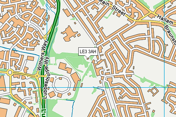 LE3 3AH map - OS VectorMap District (Ordnance Survey)