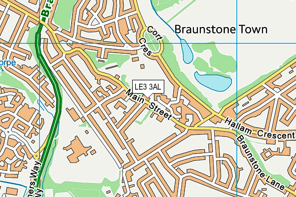 LE3 3AL map - OS VectorMap District (Ordnance Survey)