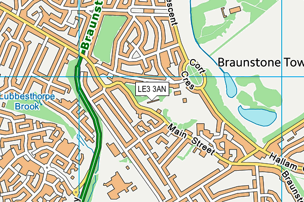 LE3 3AN map - OS VectorMap District (Ordnance Survey)