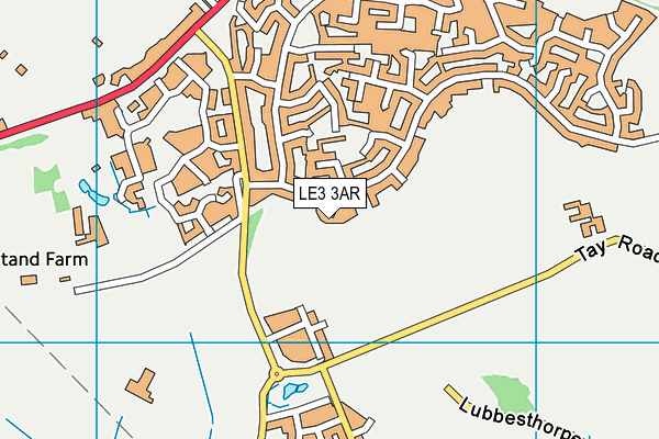 LE3 3AR map - OS VectorMap District (Ordnance Survey)