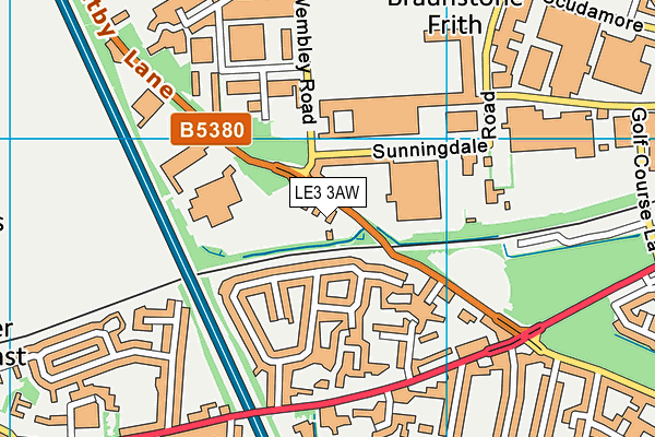 LE3 3AW map - OS VectorMap District (Ordnance Survey)