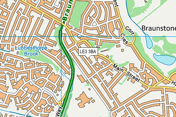 LE3 3BA map - OS VectorMap District (Ordnance Survey)