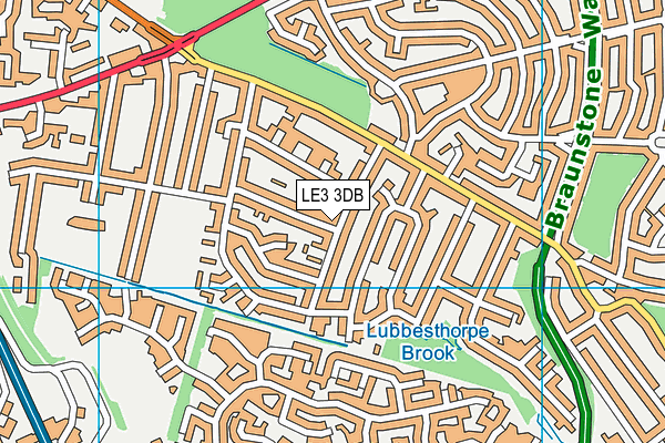 LE3 3DB map - OS VectorMap District (Ordnance Survey)