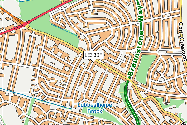 LE3 3DF map - OS VectorMap District (Ordnance Survey)