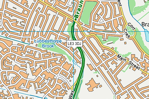 LE3 3DJ map - OS VectorMap District (Ordnance Survey)
