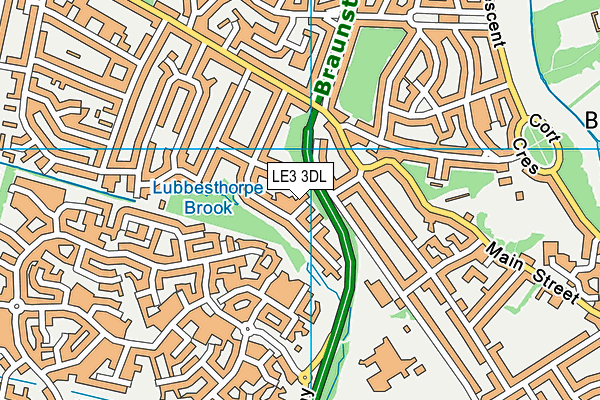 LE3 3DL map - OS VectorMap District (Ordnance Survey)