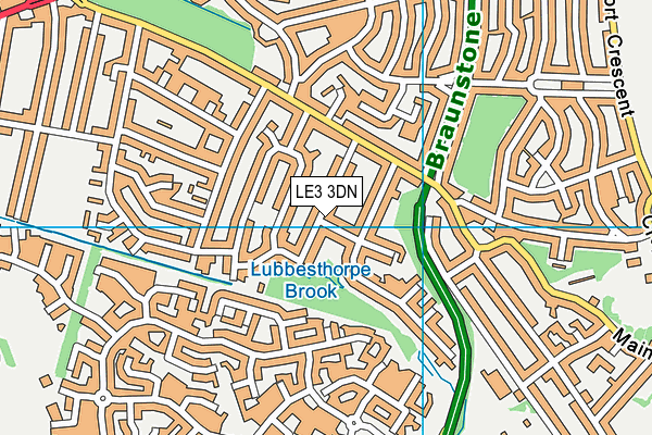 LE3 3DN map - OS VectorMap District (Ordnance Survey)