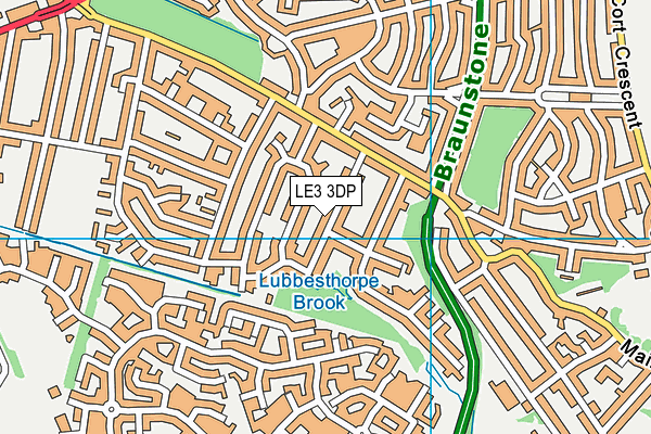 LE3 3DP map - OS VectorMap District (Ordnance Survey)