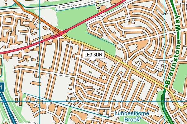 LE3 3DR map - OS VectorMap District (Ordnance Survey)