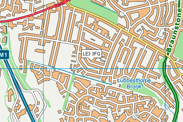 LE3 3FG map - OS VectorMap District (Ordnance Survey)