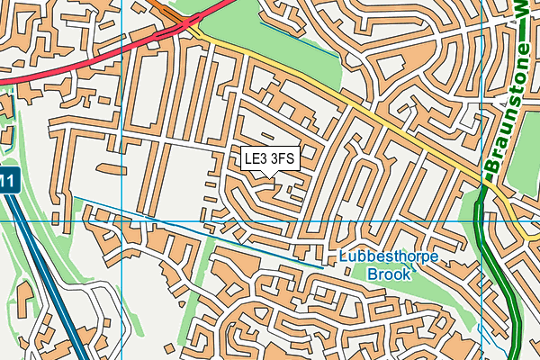 LE3 3FS map - OS VectorMap District (Ordnance Survey)