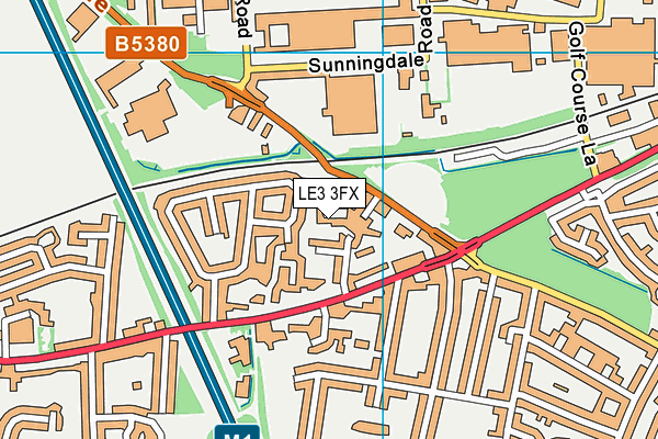 LE3 3FX map - OS VectorMap District (Ordnance Survey)