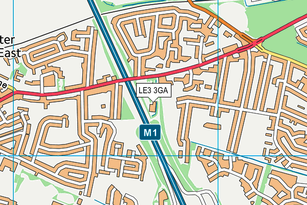 LE3 3GA map - OS VectorMap District (Ordnance Survey)