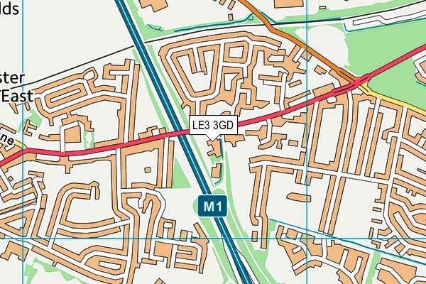 LE3 3GD map - OS VectorMap District (Ordnance Survey)