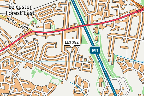 LE3 3GZ map - OS VectorMap District (Ordnance Survey)