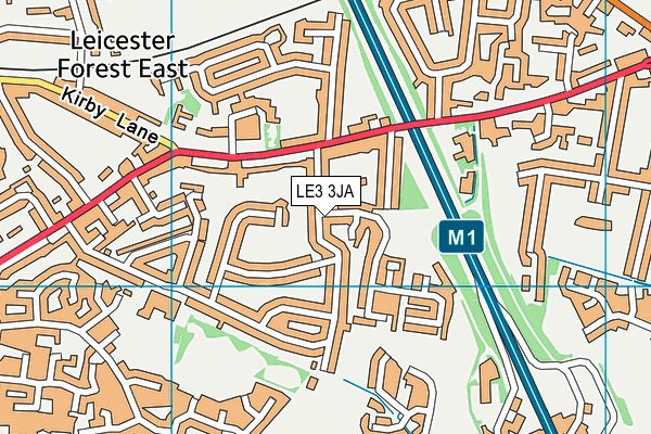 LE3 3JA map - OS VectorMap District (Ordnance Survey)