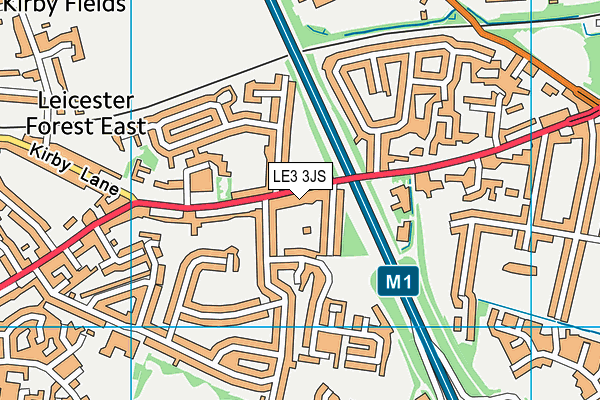 LE3 3JS map - OS VectorMap District (Ordnance Survey)