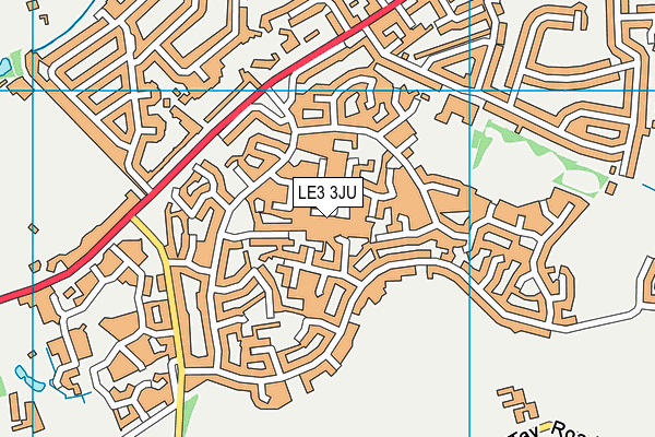 LE3 3JU map - OS VectorMap District (Ordnance Survey)