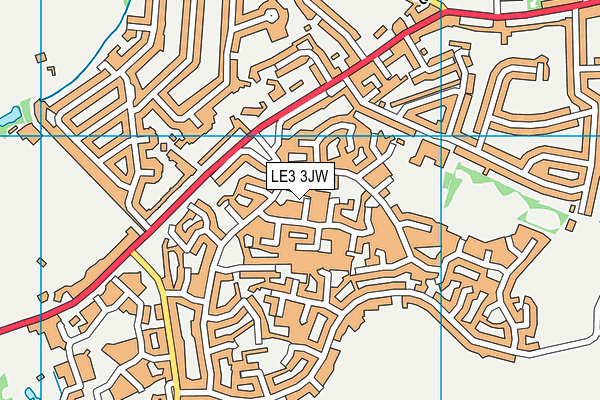 LE3 3JW map - OS VectorMap District (Ordnance Survey)