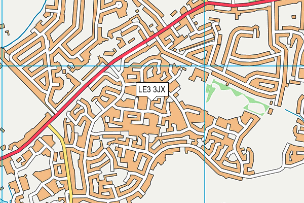LE3 3JX map - OS VectorMap District (Ordnance Survey)