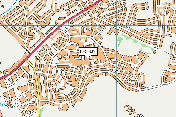 LE3 3JY map - OS VectorMap District (Ordnance Survey)