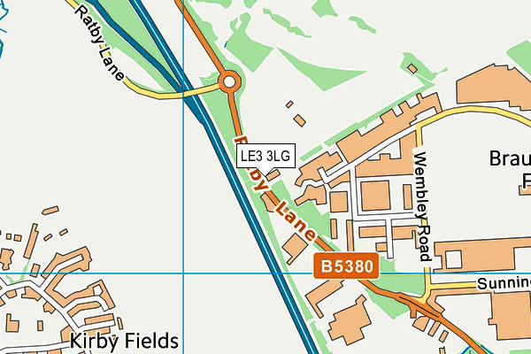 LE3 3LG map - OS VectorMap District (Ordnance Survey)