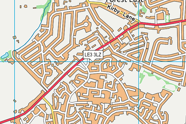 LE3 3LZ map - OS VectorMap District (Ordnance Survey)