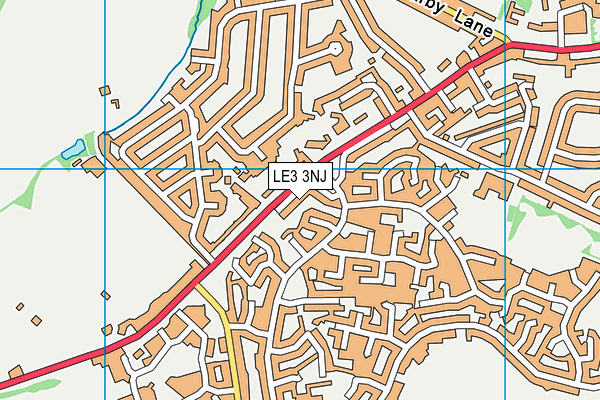 LE3 3NJ map - OS VectorMap District (Ordnance Survey)