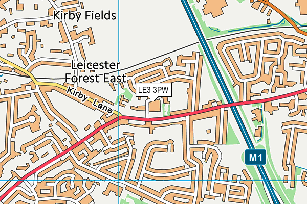 LE3 3PW map - OS VectorMap District (Ordnance Survey)