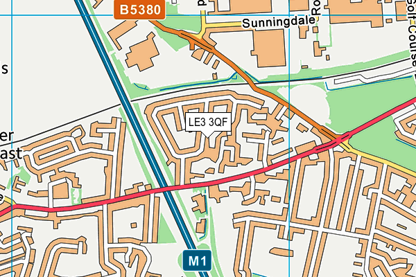 LE3 3QF map - OS VectorMap District (Ordnance Survey)
