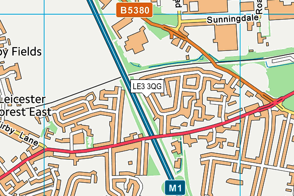 LE3 3QG map - OS VectorMap District (Ordnance Survey)