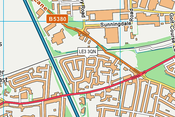 LE3 3QN map - OS VectorMap District (Ordnance Survey)