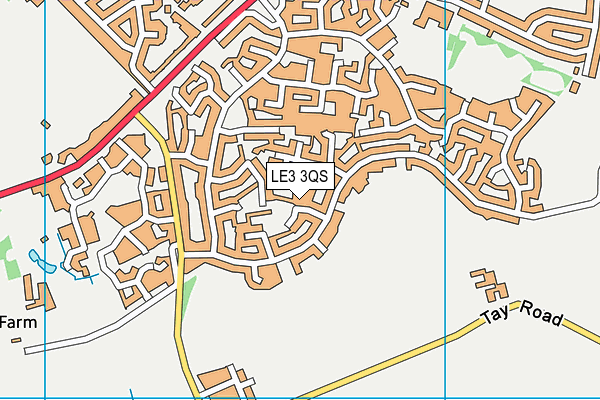 LE3 3QS map - OS VectorMap District (Ordnance Survey)