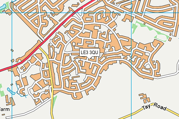 LE3 3QU map - OS VectorMap District (Ordnance Survey)