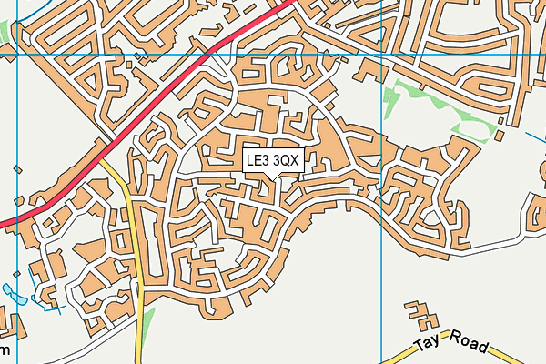 LE3 3QX map - OS VectorMap District (Ordnance Survey)