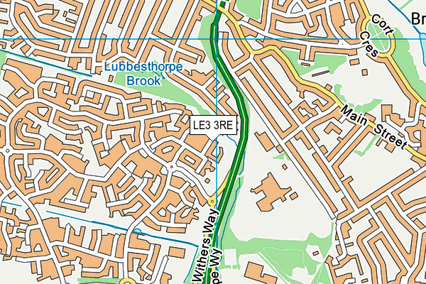 LE3 3RE map - OS VectorMap District (Ordnance Survey)