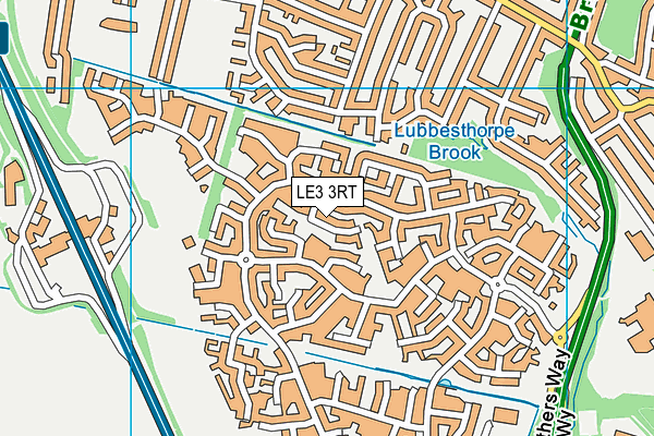 LE3 3RT map - OS VectorMap District (Ordnance Survey)