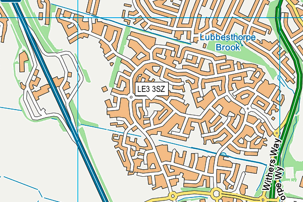 LE3 3SZ map - OS VectorMap District (Ordnance Survey)
