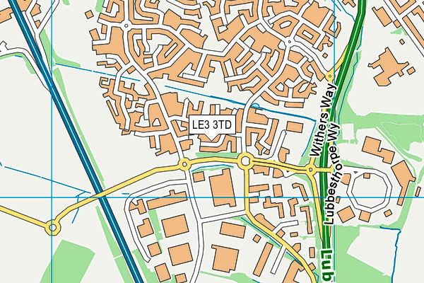 LE3 3TD map - OS VectorMap District (Ordnance Survey)