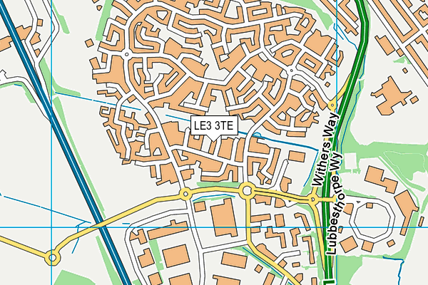 LE3 3TE map - OS VectorMap District (Ordnance Survey)