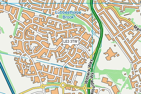 LE3 3TW map - OS VectorMap District (Ordnance Survey)