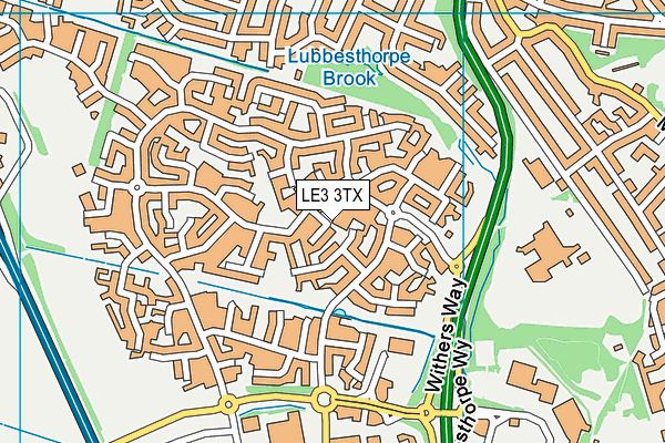 LE3 3TX map - OS VectorMap District (Ordnance Survey)