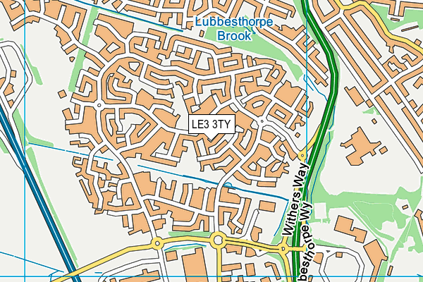 LE3 3TY map - OS VectorMap District (Ordnance Survey)