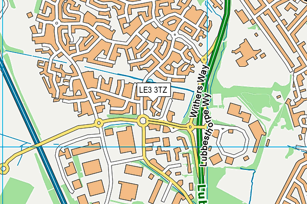 LE3 3TZ map - OS VectorMap District (Ordnance Survey)